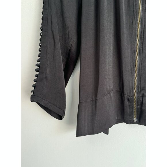Iro Women’s Iron Blouse Full Zip Size 36 Small Cut Out Sleeve Edgy Quiet Luxury - Picture 4 of 9